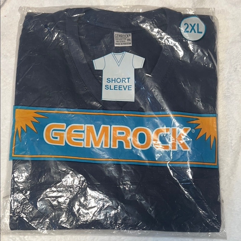 Men's Navy Blue Short V-Neck Sleeve Shirt